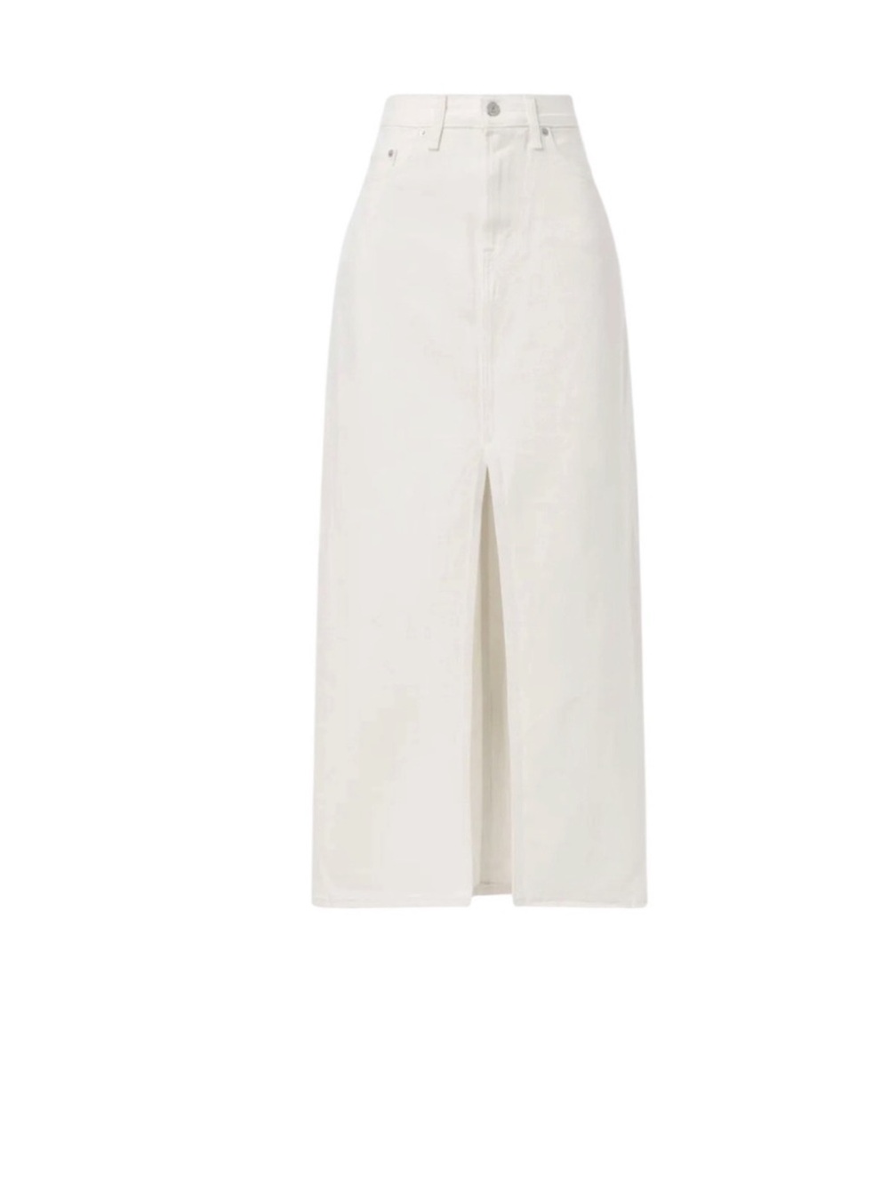 Levi's Cream White Denim Midi Skirt with Back Pockets